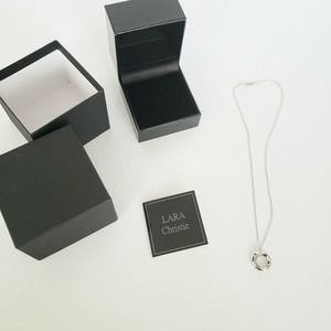 Lara Christie Designer Pedant Necklace Silver 925 Ring 15" New with box